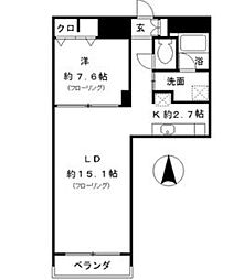 レジディア東桜II 7階1LDKの間取り