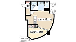 ドゥーエ上前津 8階1LDKの間取り