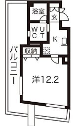 エスポアール光洋 9階1Kの間取り