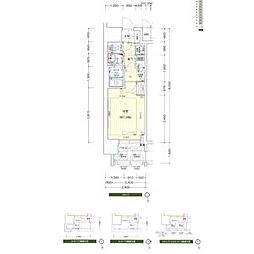 プレサンス金山デュアル 4階1Kの間取り