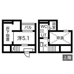 アドラブール新守山 2階ワンルームの間取り