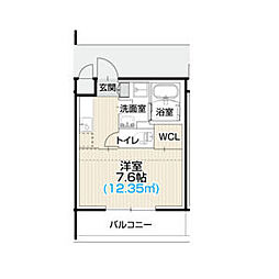 lives residence 浄心 5階1Kの間取り