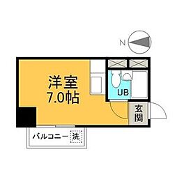トーカンマンション名古屋第7 7階ワンルームの間取り