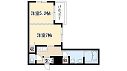 エクスランス月見坂 2Kの間取図画像