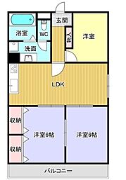 小林ミルクハウス 3階3LDKの間取り