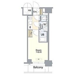 エスリード鶴舞グランパークス 6階1Kの間取り