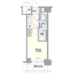 エスリード鶴舞グランパークス 7階1Kの間取り