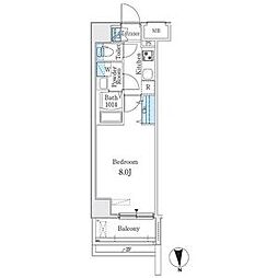 プレイズシード名駅北 8階1Kの間取り