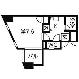 ララハート 2階1LDKの間取り