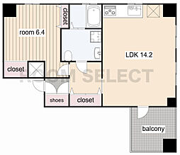 FONTANA(フォンターナ) 2階1LDKの間取り