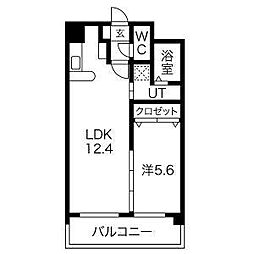 ドルチェ茶屋ヶ坂 5階1LDKの間取り