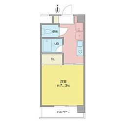アベニュー大宝 4階1Kの間取り