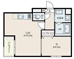 Jack toribamiI 1階1LDKの間取り