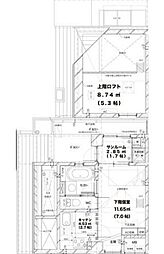 the LOFT 4階2Kの間取り