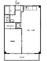 グレースフル 3階1LDKの間取り