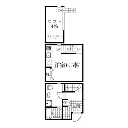 LE COCON守山II 1階ワンルームの間取り
