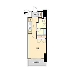 レジディア鶴舞 7階1Kの間取り