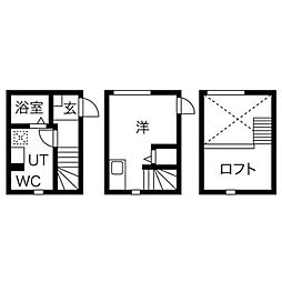 ARMY II 1階1Kの間取り