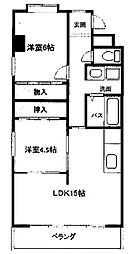 高針中央マンション 2LDKの間取図画像