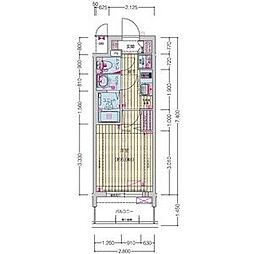 プレサンス桜山駅前アフォード 1010 10階1Kの間取り