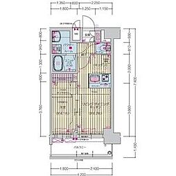 プレサンス桜山駅前アフォード 1406 14階1LDKの間取り