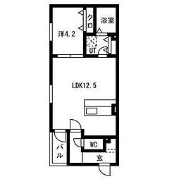 BC大金 1階1LDKの間取り