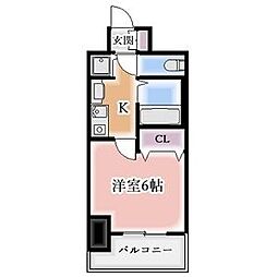 プレサンス名古屋STATIONザ・シティ 5階1Kの間取り