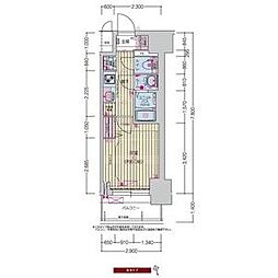 プレサンスTHE大須観音 11階1Kの間取り