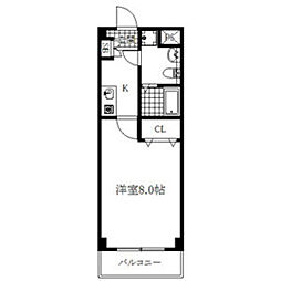 T-SQUARE 4階1Kの間取り