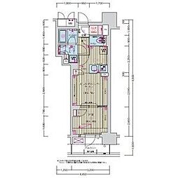 プレサンス名駅南ブリエ 1308 13階1LDKの間取り