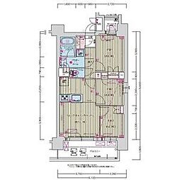 プレサンス名駅南ブリエ 14階3LDKの間取り