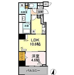 Bel Spazio ISSHA 10階1LDKの間取り