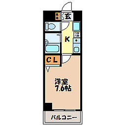 メゾンドMOE 7階1Kの間取り