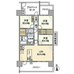 ファミリアーレ熱田日比野 3階3LDKの間取り