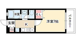 プリマベーラ 4階1Kの間取り