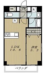 Canal East 3階1LDKの間取り