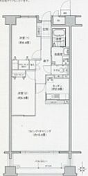 ソーラスフロント富船 1階2LDKの間取り
