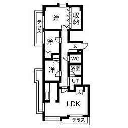カスティーリョ南山 3階3LDKの間取り