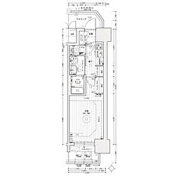 エステムコート名古屋ライブゲート 4階1Kの間取り