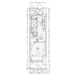 エステムコート名古屋ライブゲート 5階1DKの間取り