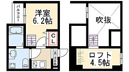 リヴェール小幡南 1階1Kの間取り