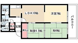 ニューパピリオン加藤 3階3LDKの間取り