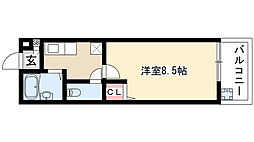清和コモンズ 1Kの間取図画像