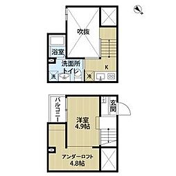 サンエイブリッジ　II(サンエイブリッジツー) 2階ワンルームの間取り