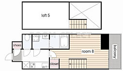 エステムコート名古屋栄デュアルレジェンド 8階1Kの間取り
