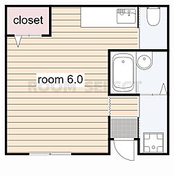 メゾンさかい 1階ワンルームの間取り