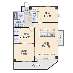 ハイムビーオール 1階3LDKの間取り