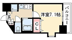 プレサンス名古屋城前 6階1Kの間取り