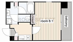 共同ハイツ西大須 9階1Kの間取り