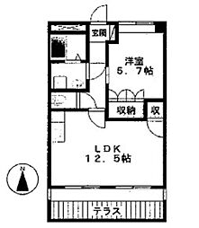 エムトゥルース 3階1LDKの間取り